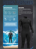 Hevto Men's wetsuit 3/2mm thick warm surf wetsuit, kitesurfing suit, drift weather suit